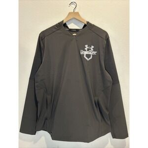 Under Armour Hooded Cage Jacket Baseball Grey Size Large Mens New 1374376-010